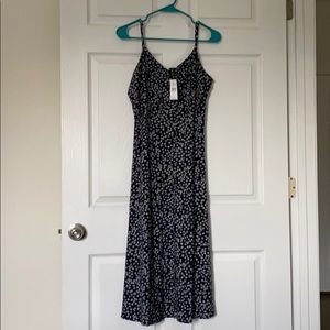 Loft Daisy Print Dress Navy